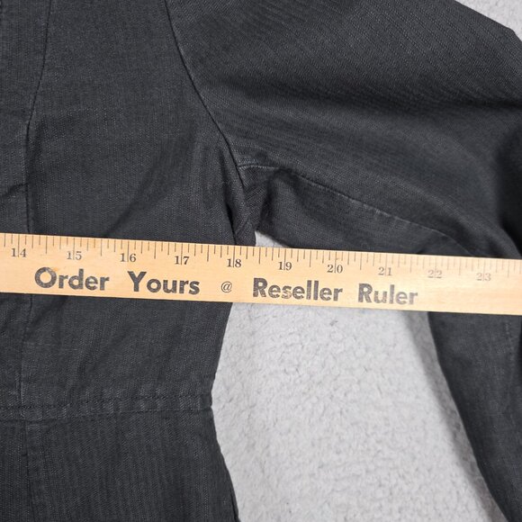Banana Republic Jacket Womens Size 8 Black Cotton Linen Blend Y2K Grunge Goth - Picture 12 of 14